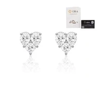 Brinco coração illusion moissanite 8mm 1.23ct prata925