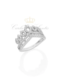 Anel Coroa Cravejado Prata925