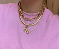 Colar corrente malha elo duplo 50cm ouro18k