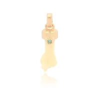 Pingente Figa Off White Ponto Turmalina Ouro