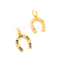 Pingente Ferradura Candy Ouro18k (escolha a cor)