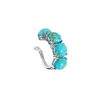 Brinco piercing de encaixe regulável turquesa natural prata925