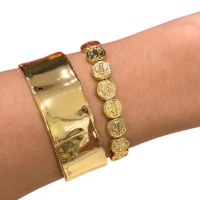 Pulseira medalhas de sao bento ouro18k