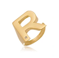 Anel regulável letra ouro18k