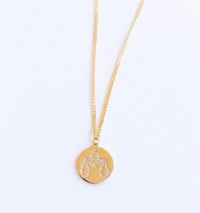 Pingente Medalha Signo Cravejada Ouro18k