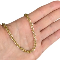 Colar e choker corrente elos clássicos ovalados ouro18k