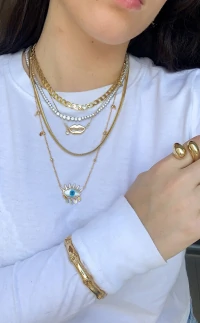 Colar Boca com Ponto de Luz Ouro18k