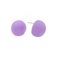 Brinco Botão esmaltado Lilas