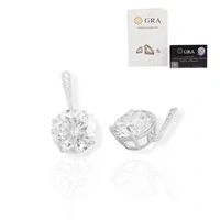 Brinco ear jacket solitário ponto de luz moissanite 4ct 10mm prata 925