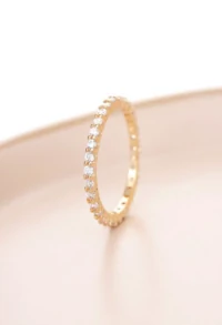 Aliança Cravejada inteira Ouro18k