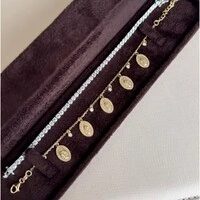 Pulseira medalhas N. Sra. das Graças e pontos de luz moissanite 0.18ct (2mm) prata925