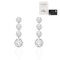 Brinco fio quatro pontos solitários moissanite 0.8ct prata925