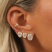 Brinco piercing joia moissanite com solitário 0.5ct prata925