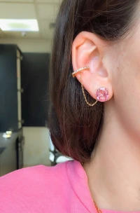 Piercing Cravejado Candy com Fio Ouro
