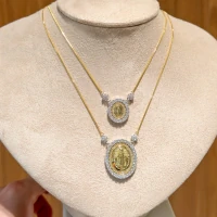 Colar medalha nossa senhora das graças com flor ouro18k (escolha o tamanho)