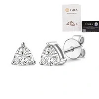 Brinco solitário trillion moissanite 4ct (8mm) em Prata925
