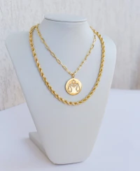 Pingente Medalha Signo Cravejada Ouro18k