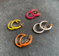 Argola resina italiana ESCOLHA A COR 2cm Ouro
