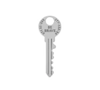 Pingente Chave Be Brave ouro branco 18k