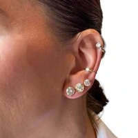 Brinco joia solitário moissanite 1.92ct (6.5mm) prata925