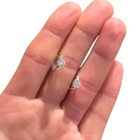 Brinco argola com solitário ponto de luz moissanite 0.91ct prata925