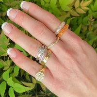 Anel Cravejado Topazio Imperial Ouro18k