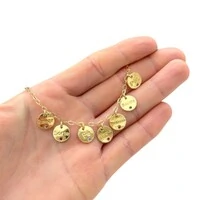 Pulseira joia medalhas desejo com significado ouro18k