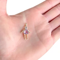 Pingente menina com tanzanita ouro18k