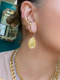 Pingente medalha de nossa senhora aparecida Ouro18k (escolha o tamanho)