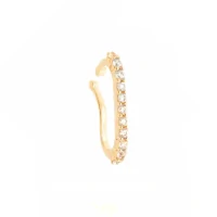Brinco Ear Hook pressão Cravejado Ouro18k Prata925