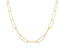 Colar corrente elos 1cm5mm clássicos slim banho de ouro18k
