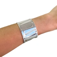 Bracelete Cuff minimalista rodio 4cm