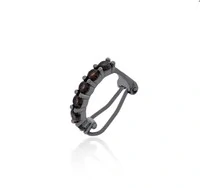 Brinco piercing closed solitários prata925 rodio negro