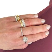 Anel cluster floral moissanite 0.47ct prata925