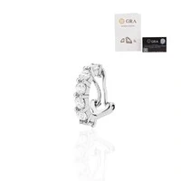 Brinco piercing closed solitários moissanite 0.60ct 3mm prata925