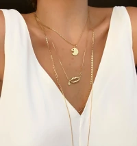 Colar Boca com Ponto de Luz Ouro18k