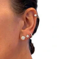 Brinco joia solitário com moissanite 0.86ct (5mm) prata925