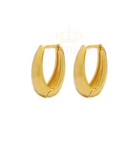 Argola click oval orgânica ouro18k