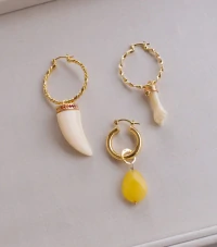 Pingente Figa Off White Ponto Turmalina Ouro