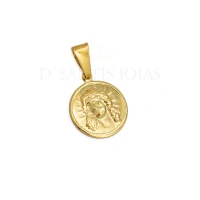 Pingente Medalha Jesus Cristo Ouro18k