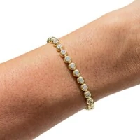Pulseira riviera clássica cravação inglesa ouro18k