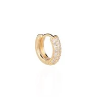 Argola click unitária cravejada ouro18k