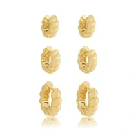 Brinco argola click croissant ouro18k (escolha o tamanho)