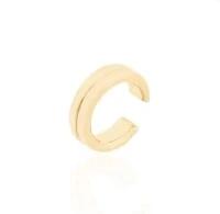 Brinco piercing duplo liso prata925 ouro18k