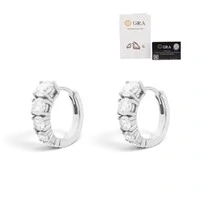 Brinco argola click quatro solitários decrescente moissanite 3.17ct prata 925