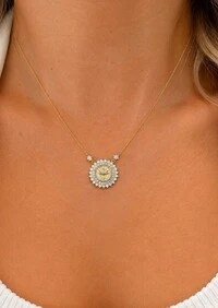 Colar joia medalha divino espirito santo moissanite 1.14ct prata925 ouro18k