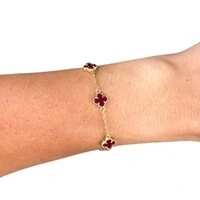 Pulseira cinco trevos cl ouro18k