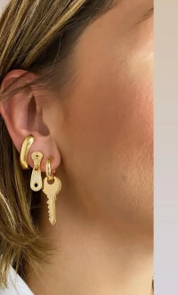 Brinco Ziper Cravejado Ouro18k