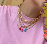 Colar corrente malha elo duplo 50cm ouro18k