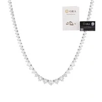 Colar riviera moissanite degradê 0.3ct 3 garras prata 925 41cm